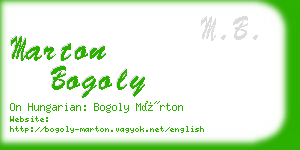 marton bogoly business card